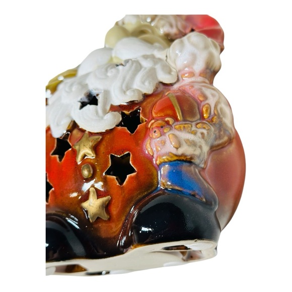 NWOT - Santa Tea Light Candle Holder with Stars and Christmas tree ~ 7" Tall - Picture 13 of 13